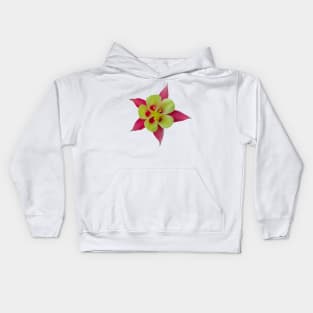 Vibrant Colorado Red and Yellow Columbine Flower Kids Hoodie